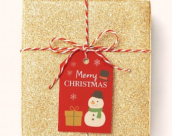 Printable Christmas Gift Tags,  Set, Merry Christmas Labels, Instant Download