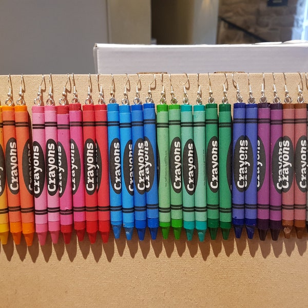 REAL Crayola crayon earrings - cool unique different quirky and handmade earrings