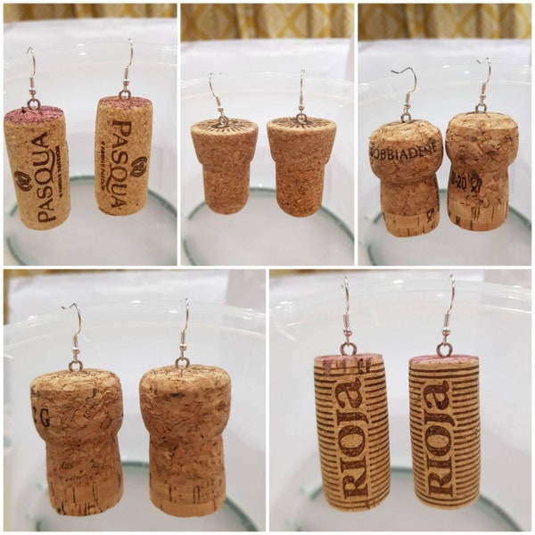 Wine Cork Earrings Etsy