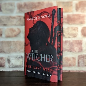 The Witcher &#39;The Last Wish&#39; by Andrzej Sapkowski custom stencil sprayed edge hand painted books gift special edition