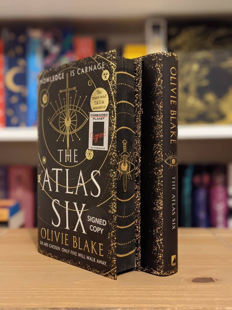 SIGNED The Atlas Six by Olivie Blake stencil foredge painting sprayed edge  books gift special edition