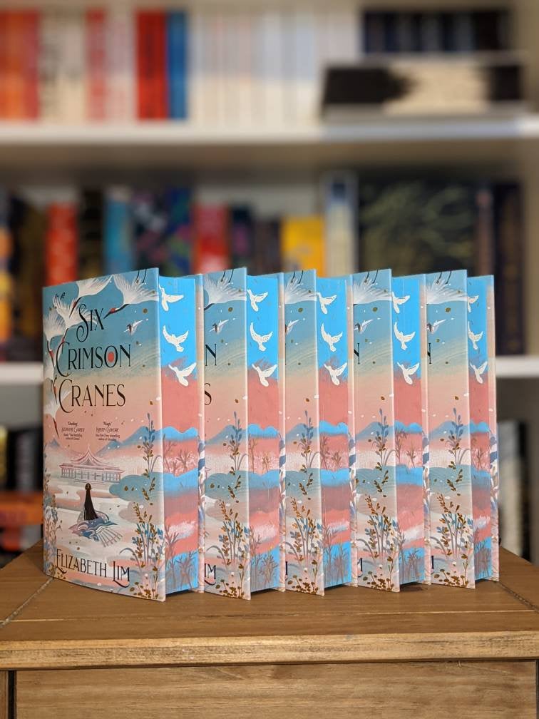 Six Crimson Cranes di Elizabeth Lim stencil personalizzato spruzzato bordo  dipinto a mano libri regalo edizione speciale -  Italia