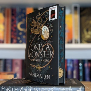 Signed Only a Monster by Vanessa Len custom stencil sprayed hand painted edge books gift special edition foredge painting