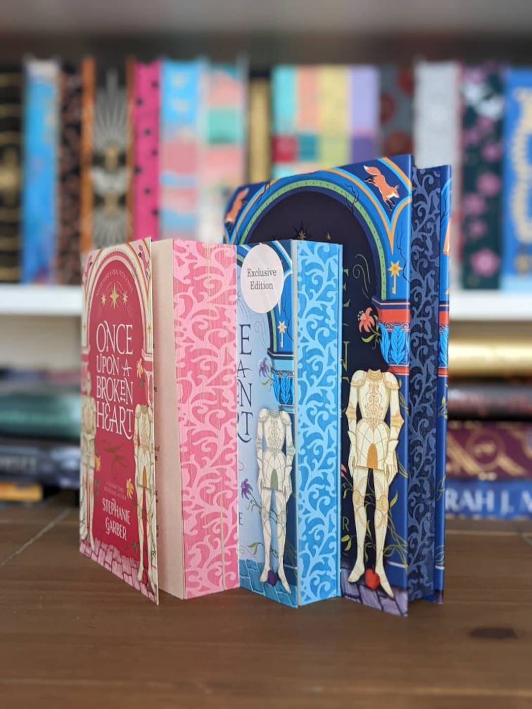 Once Upon a Broken Heart by Stephanie Garber Custom Stencil Sprayed Edge Hand Painted Books Gift