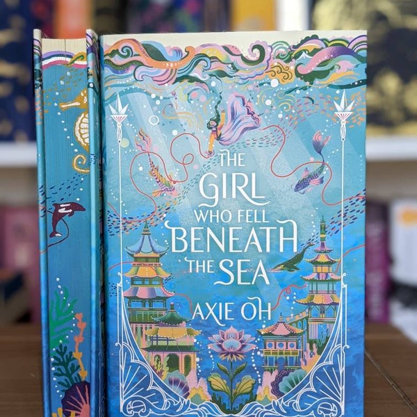 WHOOPSIE The Girl Who Fell Beneath the Sea by Axie Oh custom stencil sprayed hand painted edge books gift special edition foredge painting