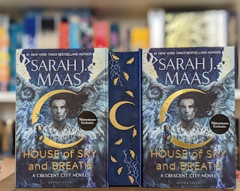 House of Sky and Breath Sarah J Maas Crescent City custom stencil foredge painting sprayed edge books gift special edition