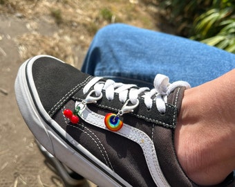 Murano Glass Handmade Rainbow Shoes Charm