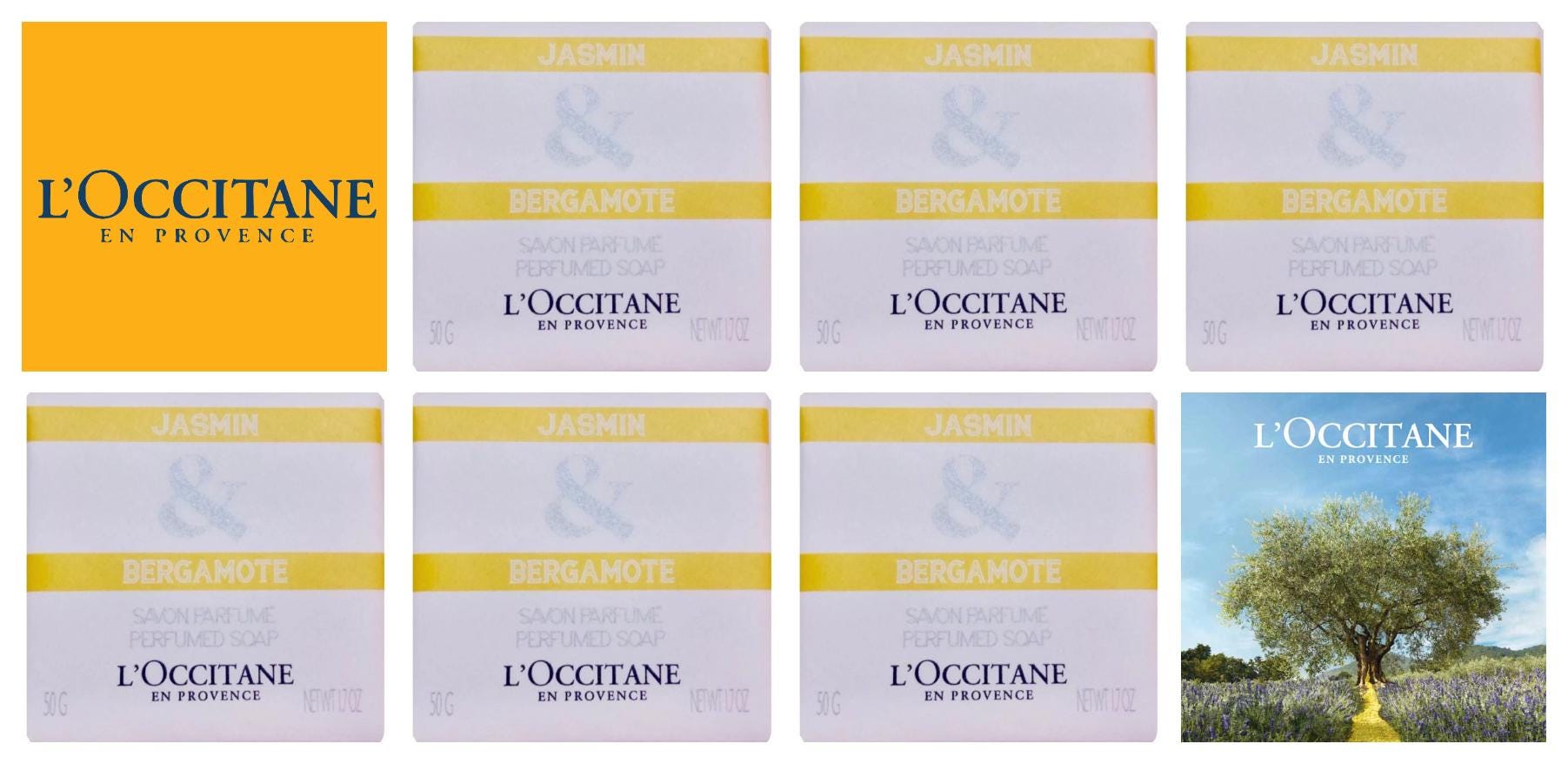 L'occitane Jasmin Bergamot Gentle Soap X 50g Paper Wrapped