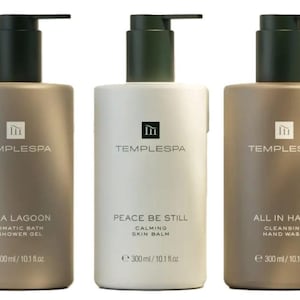 Temple Spa Shower Gel / Body Wash, Body Lotion & Hand Wash 3 x 300ml Bottles