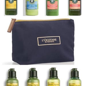 L&#39;occitane Aromachology and Citrus Verbena Body Wash, Shampoo, Conditioner, Body Lotion & Gift Bag Body Set - (8 x 50ml Bottles) NEW