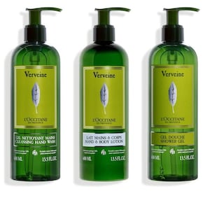 L&#39;occitane Verbena / Verveine Shower Gel, Hand Wash and Body Lotion (3 x 400ml Bottles) 1200ml