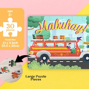 Philippine Jeepney Puzzle (30 Pieces) Jeepney Puzzle for Kids | Filipino Jeepney Jigsaw Puzzle