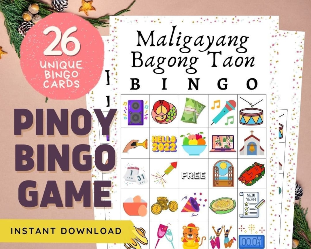 New Year Bingo 26 Cards Unique Filipino Tradition Images Etsy