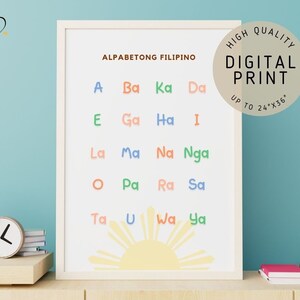 Alpabetong Filipino Wall Art Printable, Filipino ABC Wall Art, Abakada Wall Art, Kids Room Decor, Digital Download