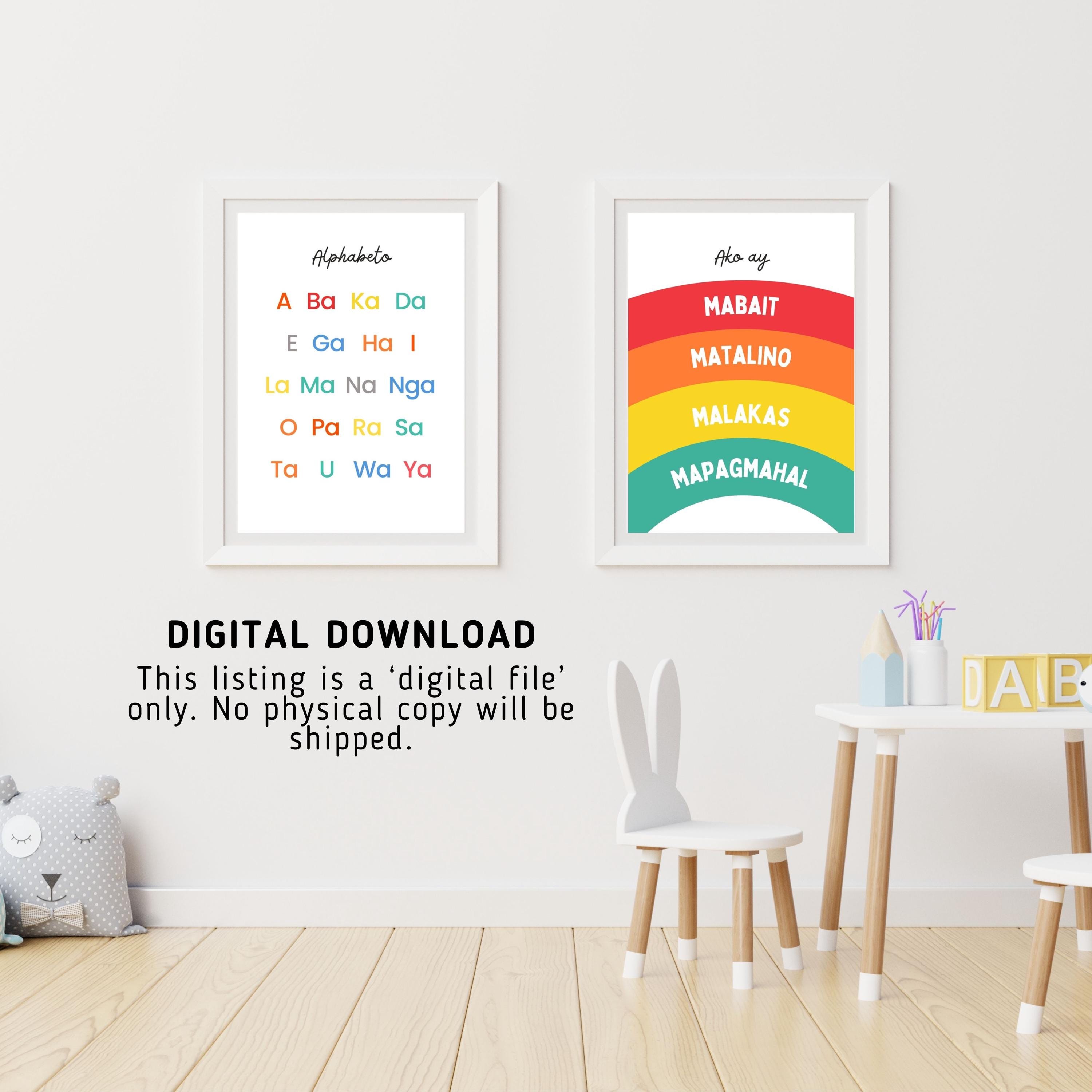 19 Tagalog Educational Learning Wall Art | Filipino Wall Art | Toddler ...