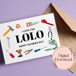 Feliz Día del Padre Lolo Tarjeta de Felicitación Imprimible - Tarjeta del Día del Padre Imprimible, Tarjeta de Felicitación Filipina - Descarga Digital
