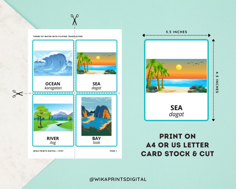 Bodies of Water 30 Flashcards Tagalog Flashcards With English