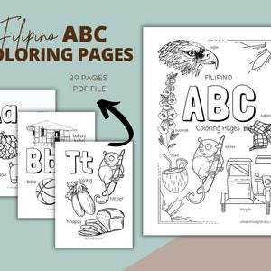 Filipino Alphabet Coloring Pages (29 Pages) Filipino Coloring Pages for Preschool Kindergarten | Filipino Letter Tracing | Digital Download