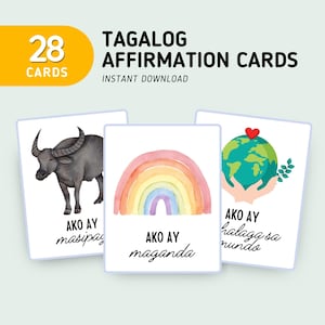 Positive Affirmationskarten für Kinder (28 Karten) - Tagalog Affirmation - Motivationskarten - Ermutigungskarten für Kinder - Digitaler Download