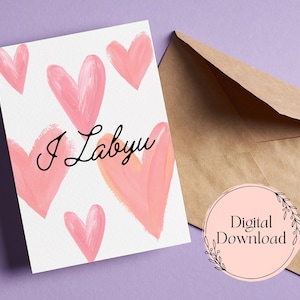 I Labyu Greeting Card Printable | Valentine&#39;s Day Card Printable | Filipino Valentine Printable Card | Tagalog Greeting Card