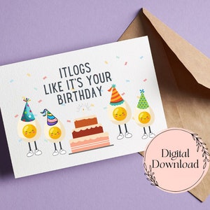 Itlogs como se fosse seu cartão de aniversário para impressão - Cartão de aniversário filipino engraçado para impressão, cartão de felicitações tagalo - Download digital