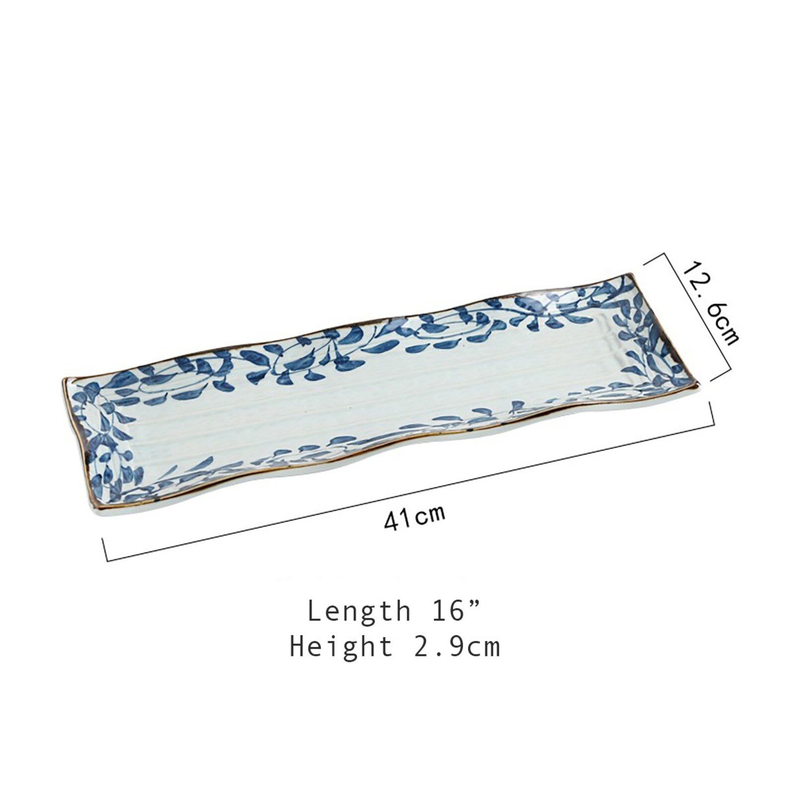 KeQiu Japanese Ceramic 7.75 Inch Rectangular Salad Plates Set Of 6, Dessert Plates For Appetizer, Sushi, Pasta, Porcelain Plates For