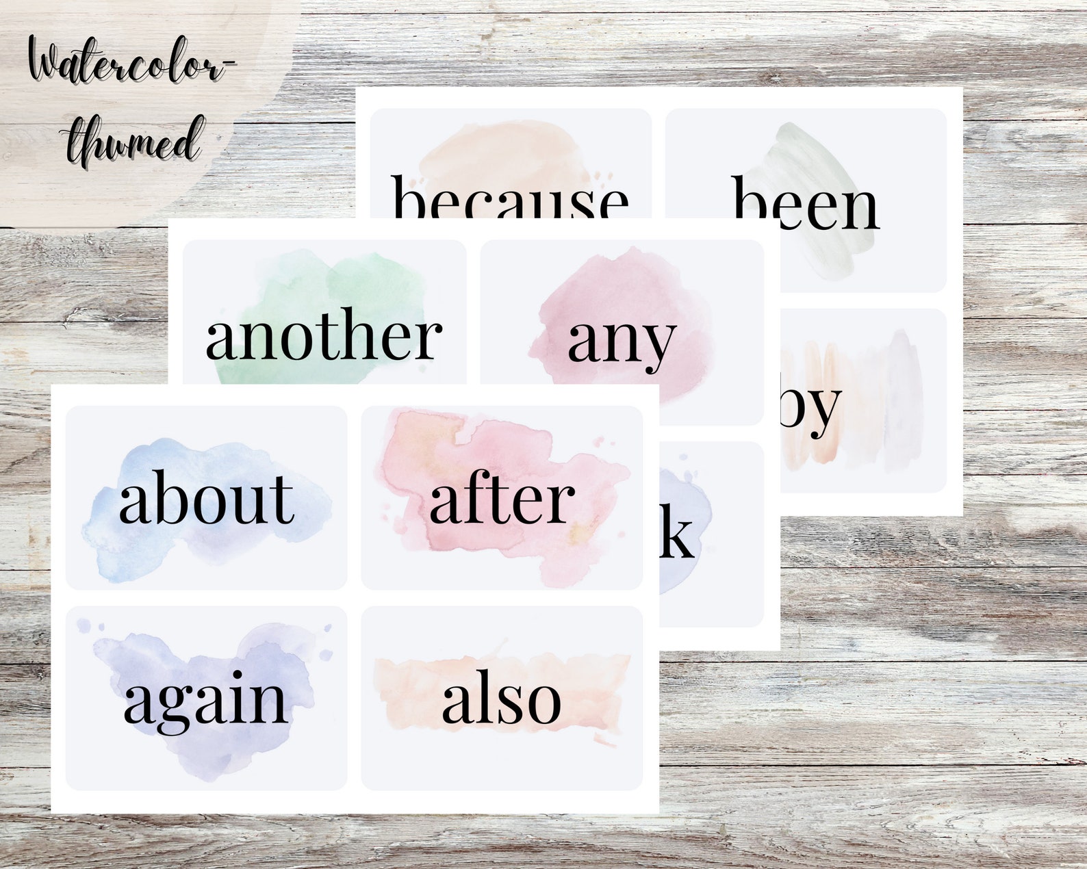 First Grade Sight Word Flashcards, Watercolor Themed, First Grade Ready ...