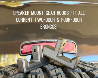 2021+ Ford Bronco Gear Hooks - Cargo Area Speaker Mount - Fits Any 2-Door and 4-Door Bronco - Lifetime Warranty!