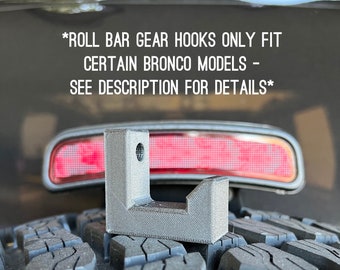 Ford Bronco Roll Bar Gear Hooks - Only Fits 4-door Broncos with Roll Bar Mounts - Lifetime Warranty!