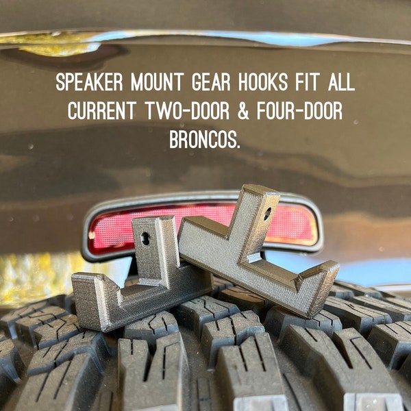 2021+ Ford Bronco Gear Hooks - Cargo Area Speaker Mount - Fits Any 2-Door and 4-Door Bronco - Lifetime Warranty!