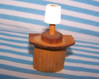 Miniature, Bedside Table, 16th Scale, Art Deco, Pine, Hotel, Furniture, Diorama, Doll House, Vintage