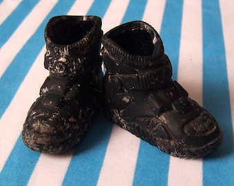 Action Man, Boots, Miniatures, Steampunk, Black, Accessories, Clothes, Wearable, Rubber, Vintage, K