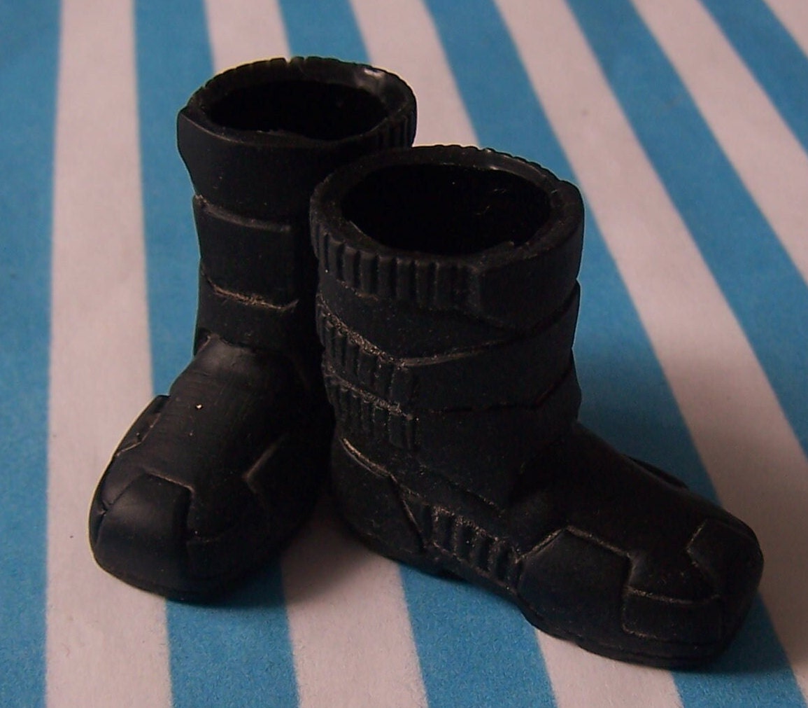 Boots, Doll Making, Steampunk, Horror, Black, Action Man, Wearable, Rubber, Vintage, G