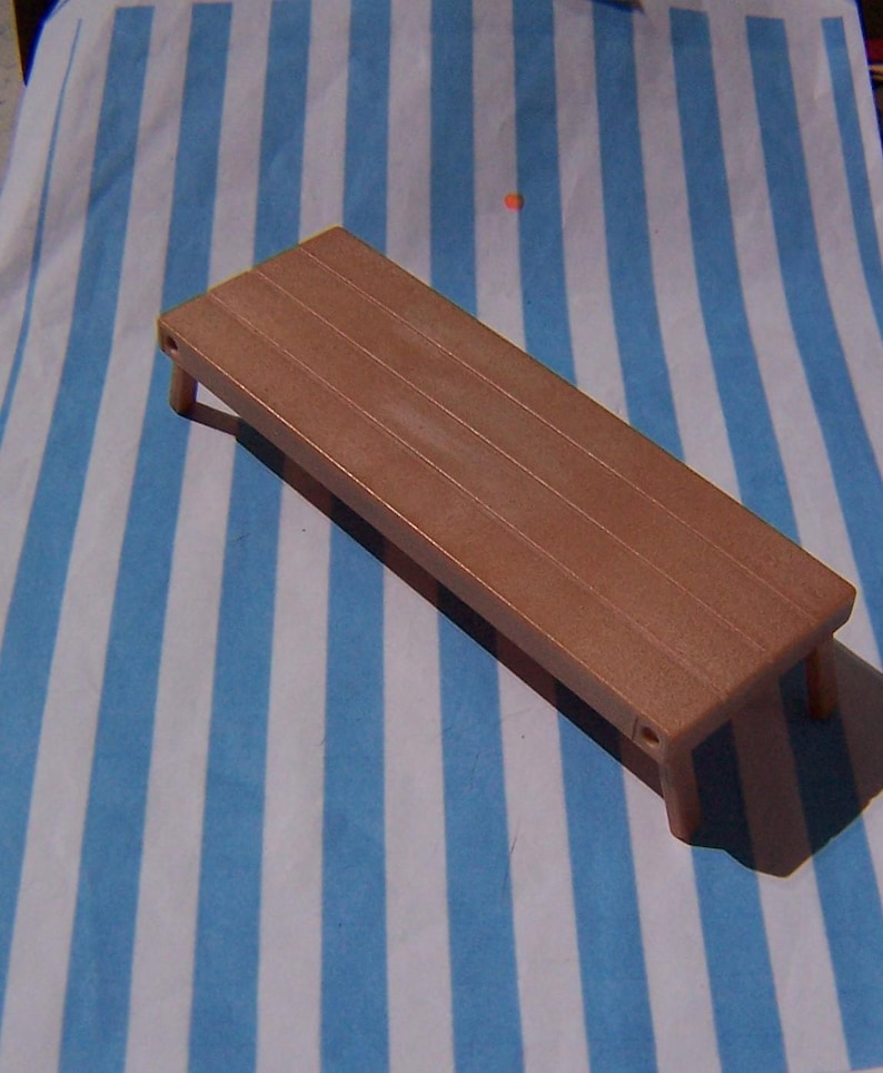 Miniature, Table, 16th Scale, Fold Away, Trestle, Sylvanian Families, 80's, Dolls House, Diorama, Vintage image 5