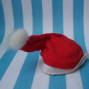 Dolls House, Clothes, Christmas, Hat, 12th Scale, Santa, Hand Crafted, Cotton, Wearable, Miniature, Costume, Sale