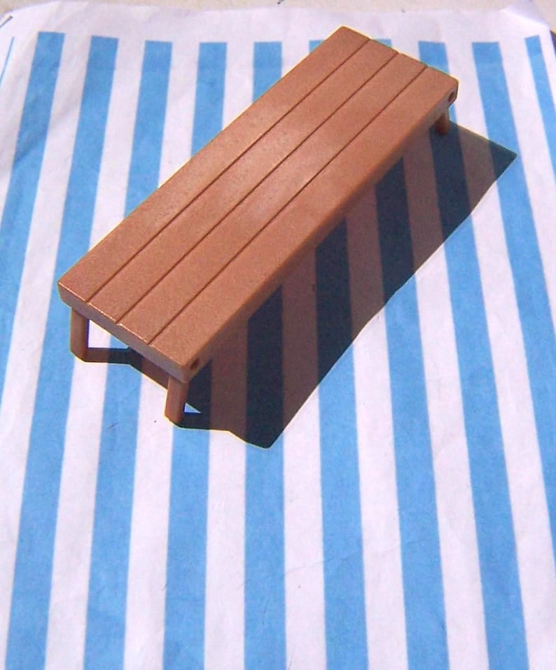 Miniature, Table, 16th Scale, Fold Away, Trestle, Sylvanian Families, 80's, Dolls House, Diorama, Vintage image 1