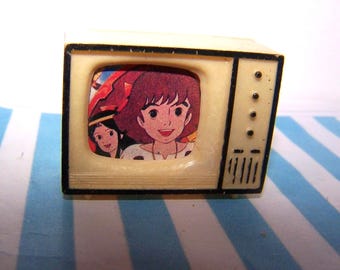 Miniature, TV, 16th Scale, Crailsheimer Modella, 1960's, Cream, Dolls House, Rare, Vintage