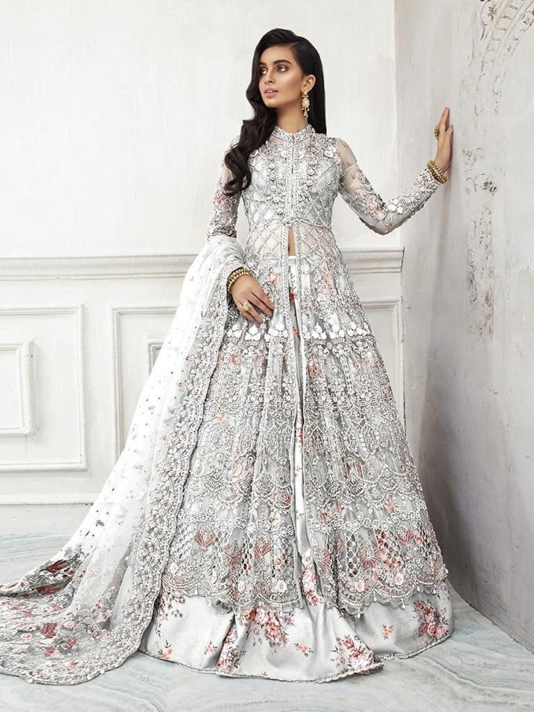Women Designer Long Gown White Anarkali Kurti Dupatta Beautiful Flared Kurti  10X