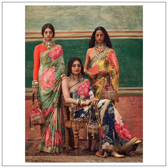 Party Heavy Saree Sari New Indian Designer Silk Wedding Work