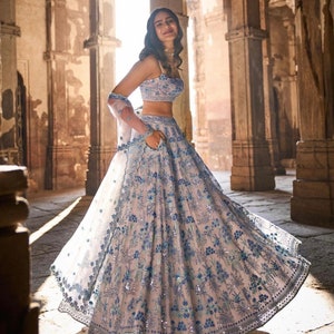 Designer lehenga choli for women party wear Bollywood lengha sari,Indian wedding wear embroidered stitched lehenga choli with dupatta