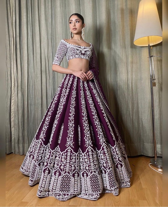 Designer Lehenga Choli for Women Party Wear Bollywood Lengha Sari,indian  Wedding Wear Embroidered Stitched Lehenga Choli With Dupatta 
