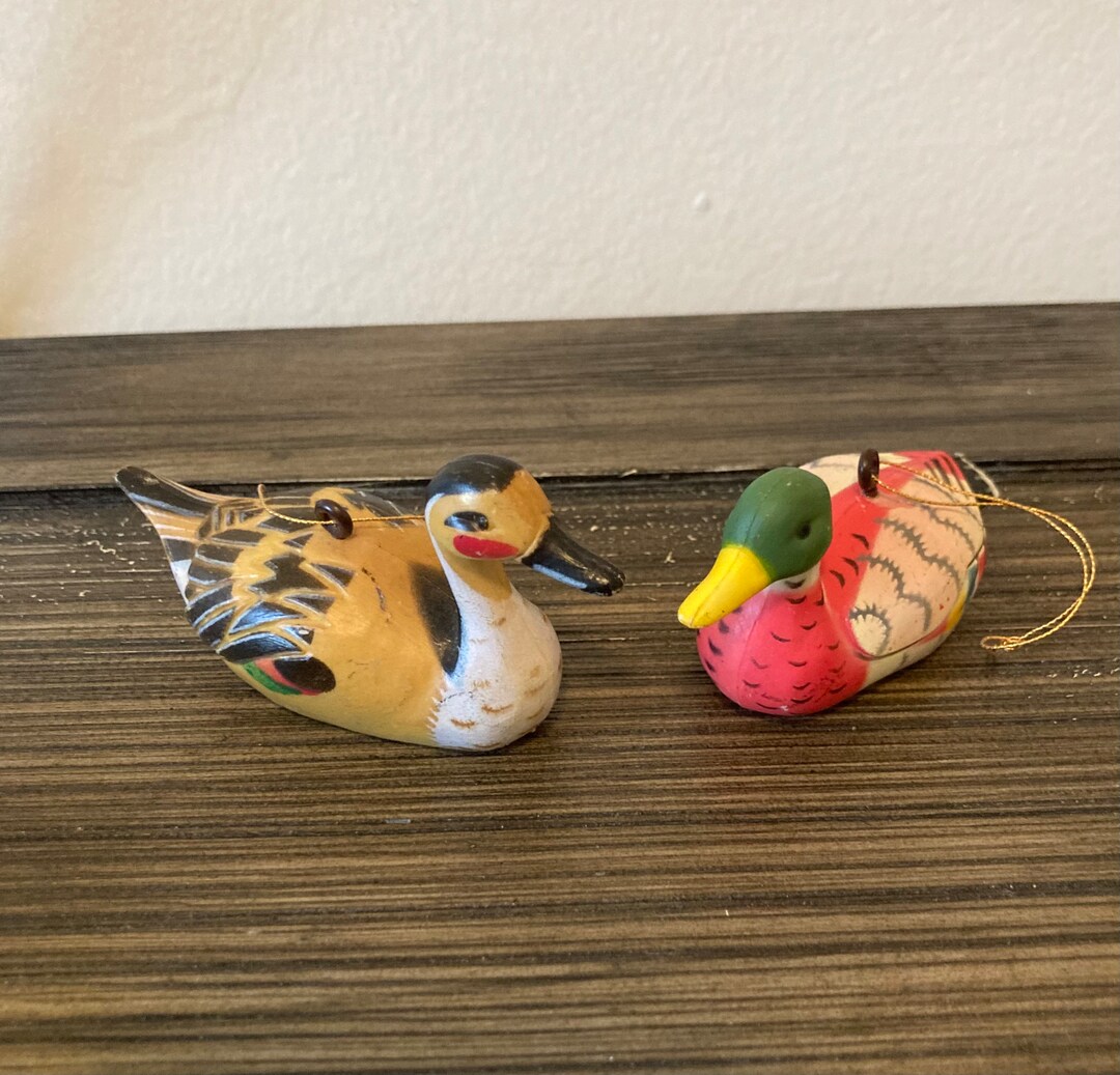 Vintage Duck Ornaments set of 2 Etsy