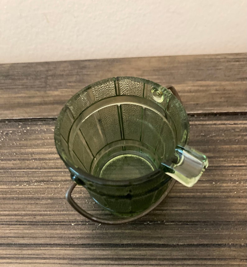Vintage Glass Bucket Ashtray Etsy