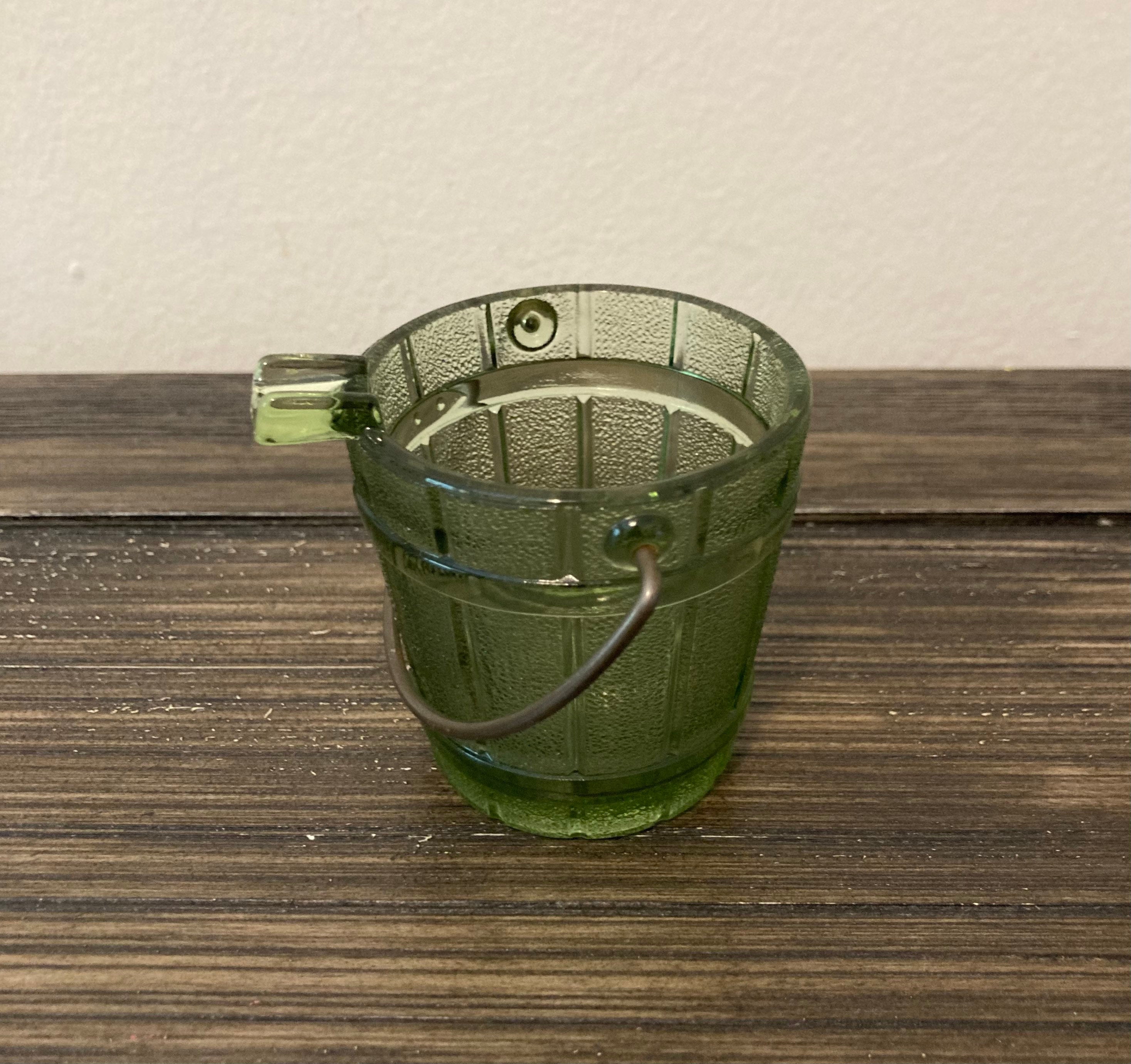 Vintage Glass Bucket Ashtray Etsy