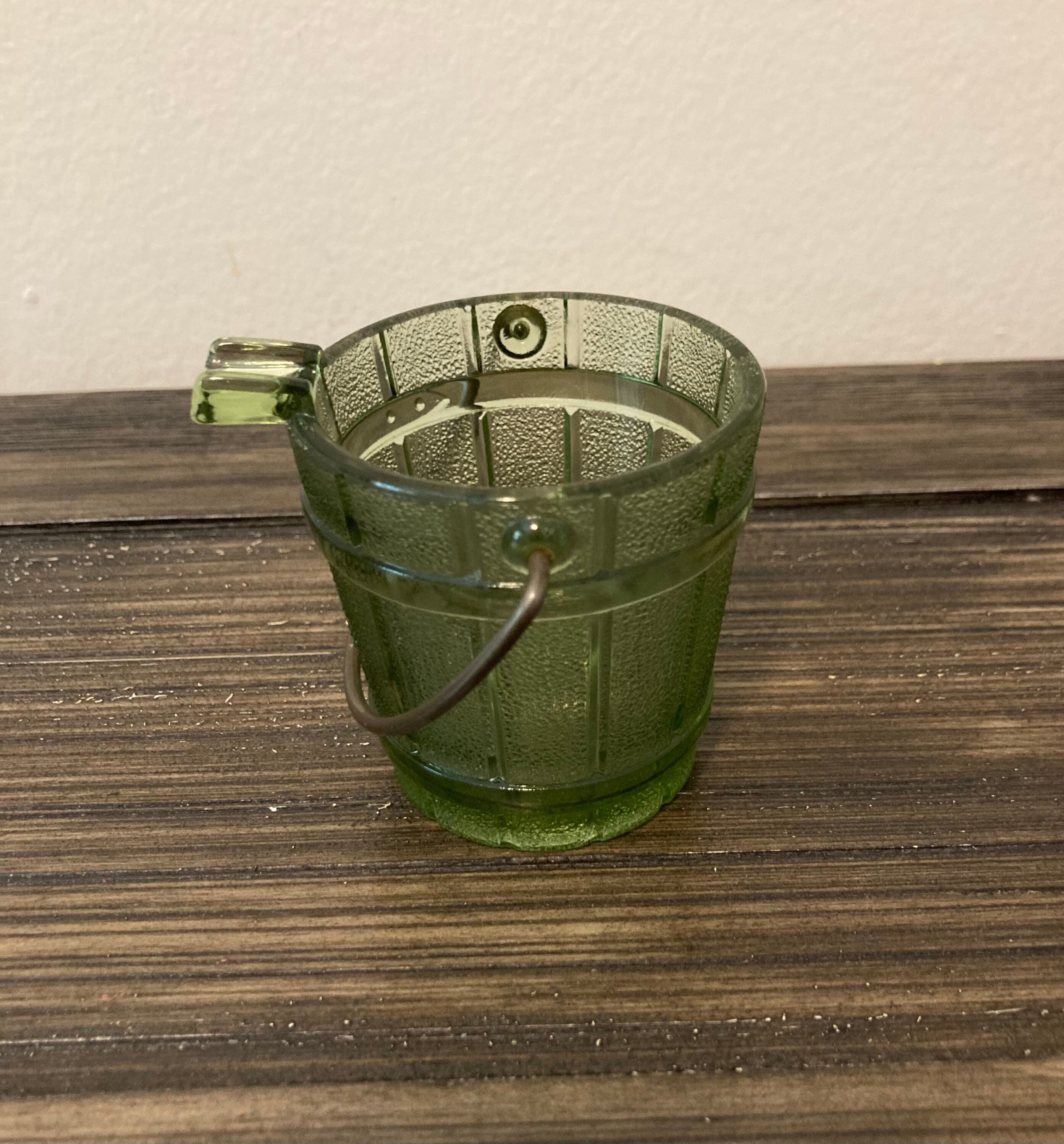 Vintage Glass Bucket Ashtray Etsy