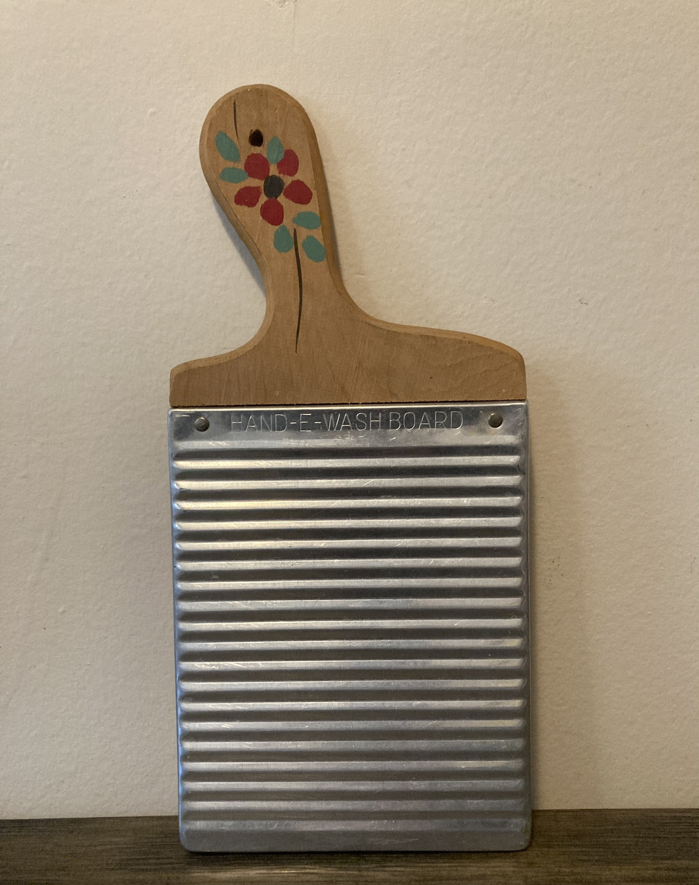 Vintage Handewashboard With Hand Painted Flowers Etsy