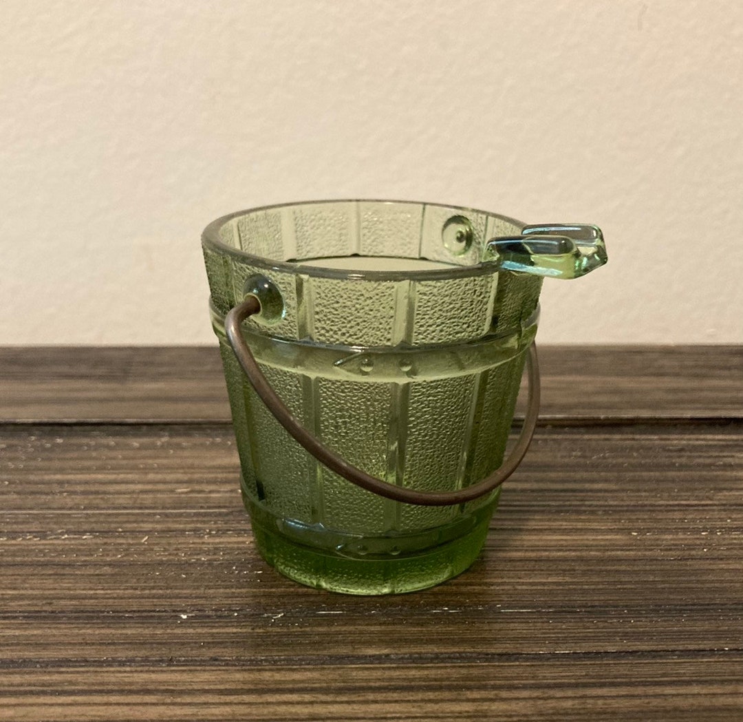 Vintage Glass Bucket Ashtray Etsy