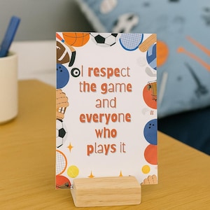 Sportbevestigingskaarten voor kinderen: afdrukbare groeimindset in kleur voor tweens, gym-motivatie, sportteams en zelfvertrouwen