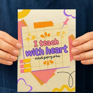 Biglietti di affermazione per insegnanti stampabili, postazione di ispirazione per la sala professori, regalo edificante per insegnanti, motivazione mattutina, decorazione per la scrivania in classe