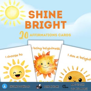 Tarjetas imprimibles de afirmaciones de sol para niños: Cómo fomentar la confianza en casa, la escuela y el rincón de la calma